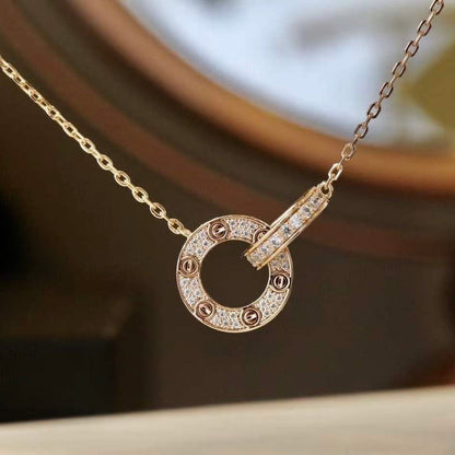 [Ornora Jewelry]LOVE  FULL DIAMOND PENDANT NECKLACE