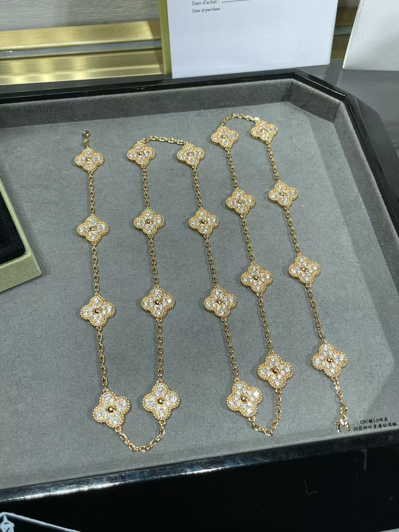 [Ornora Jewelry]CLOVER 20 MOTIFS FULL-DIAMOND NECKLACE