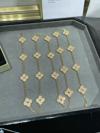 [Ornora Jewelry]CLOVER 20 MOTIFS FULL-DIAMOND NECKLACE