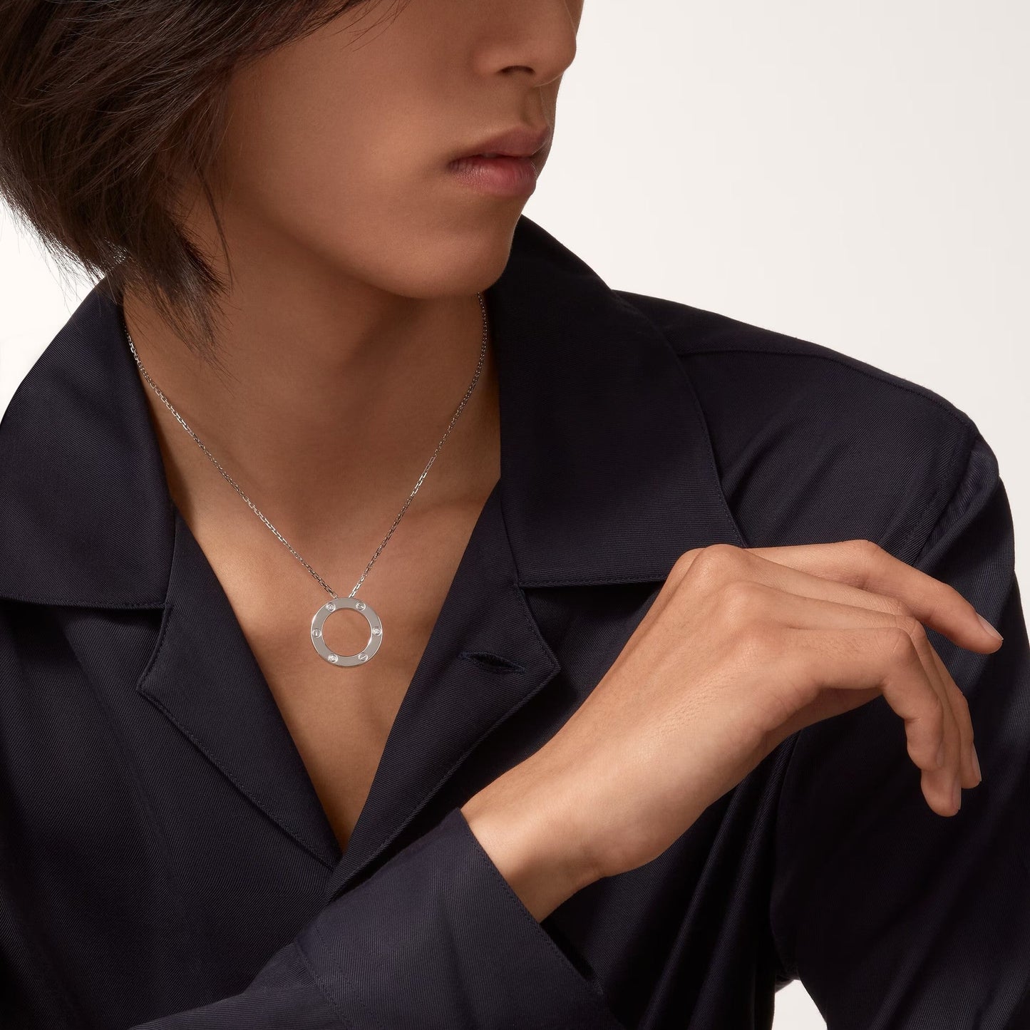 [Ornora Jewelry]LOVE NECKLACE 16MM 3 DIAMONDS