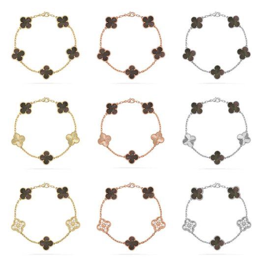 [Ornora Jewelry] CLOVER 5 MOTIF GRAY MOP BRACELET COLLECTION