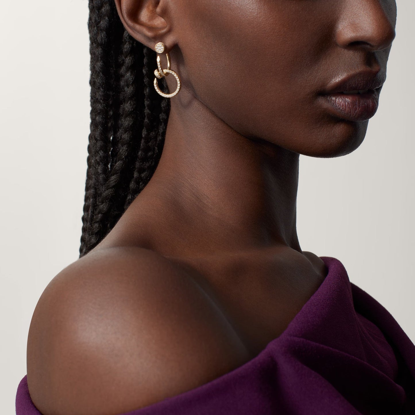 [Ornora Jewelry]JUSTE FULL DIAMOND DOUBLE EARRINGS
