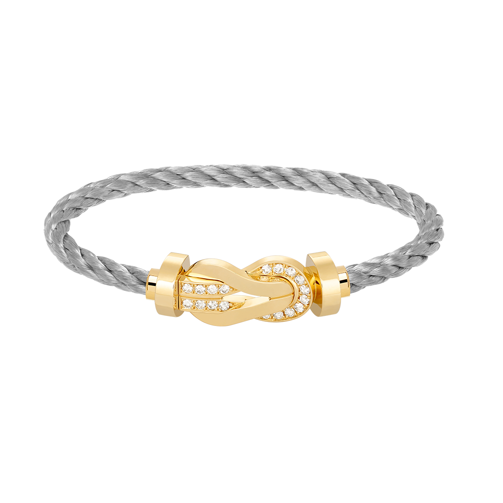 [Ornora Jewelry]CHANCE LARGE 8 FIGURE BUCKLE HALF DIAMOND BRACELET GOLD