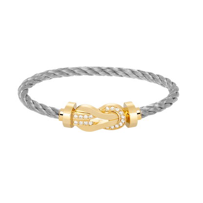 [Ornora Jewelry]CHANCE LARGE 8 FIGURE BUCKLE HALF DIAMOND BRACELET GOLD