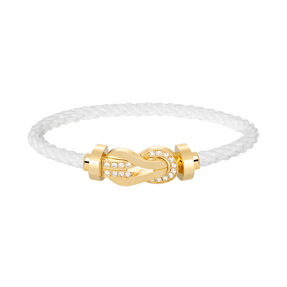 [Ornora Jewelry]CHANCE LARGE 8 FIGURE BUCKLE HALF DIAMOND BRACELET GOLD