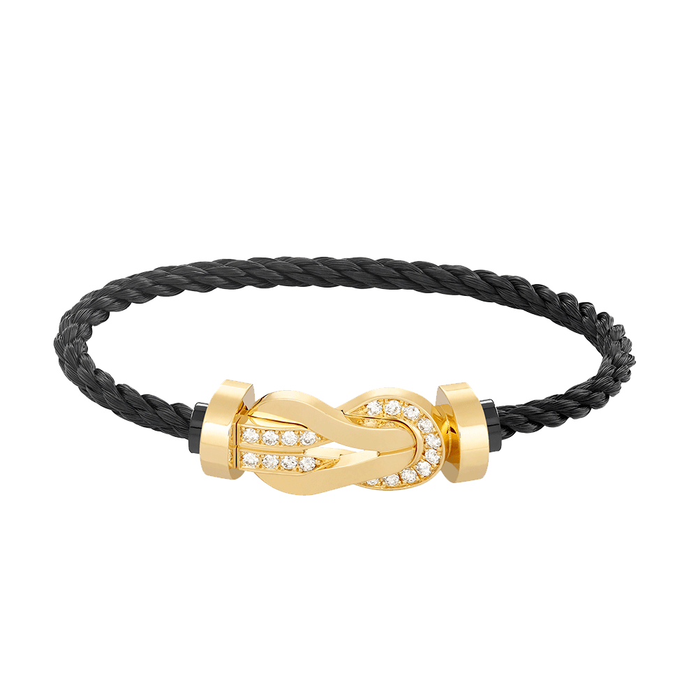 [Ornora Jewelry]CHANCE LARGE 8 FIGURE BUCKLE HALF DIAMOND BRACELET GOLD