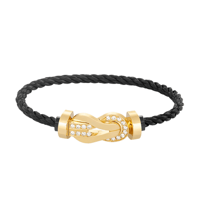[Ornora Jewelry]CHANCE LARGE 8 FIGURE BUCKLE HALF DIAMOND BRACELET GOLD