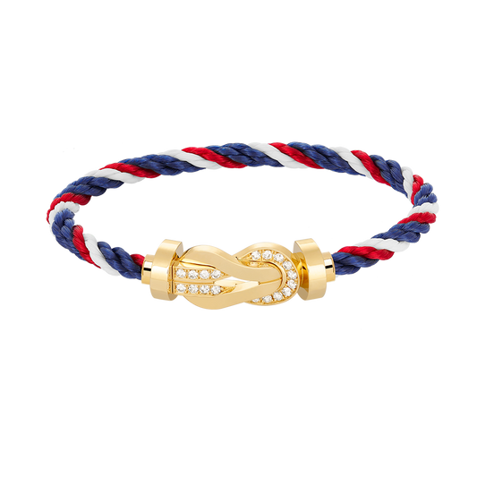 [Ornora Jewelry]CHANCE LARGE 8 FIGURE BUCKLE HALF DIAMOND BRACELET GOLD