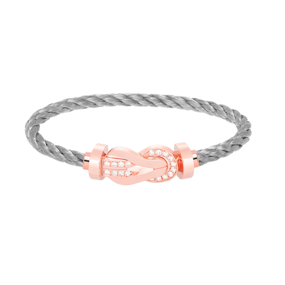 [Ornora Jewelry]CHANCE LARGE 8 FIGURE BUCKLE HALF DIAMOND BRACELET ROSE GOLD