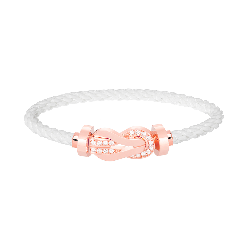 [Ornora Jewelry]CHANCE LARGE 8 FIGURE BUCKLE HALF DIAMOND BRACELET ROSE GOLD