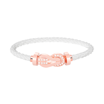 [Ornora Jewelry]CHANCE LARGE 8 FIGURE BUCKLE HALF DIAMOND BRACELET ROSE GOLD