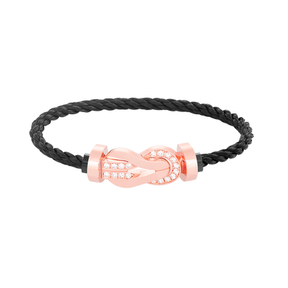 [Ornora Jewelry]CHANCE LARGE 8 FIGURE BUCKLE HALF DIAMOND BRACELET ROSE GOLD