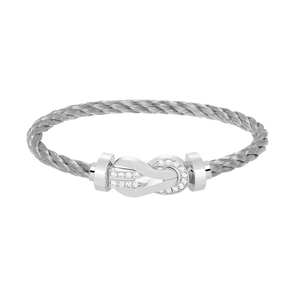 [Ornora Jewelry]CHANCE LARGE 8 FIGURE BUCKLE HALF DIAMOND BRACELET SILVER