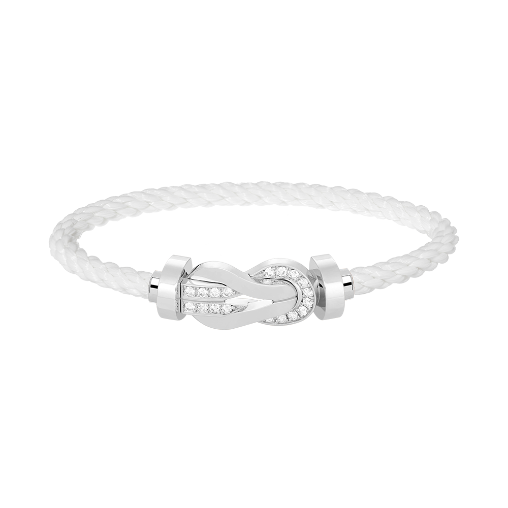 [Ornora Jewelry]CHANCE LARGE 8 FIGURE BUCKLE HALF DIAMOND BRACELET SILVER