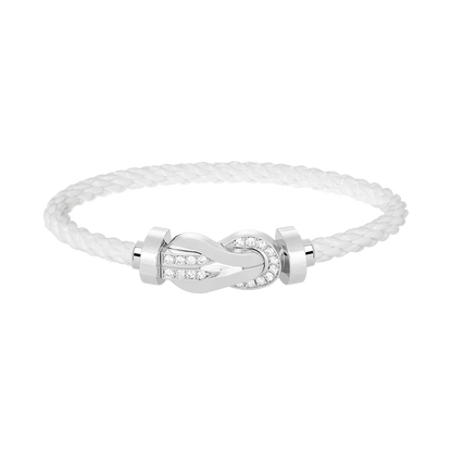 [Ornora Jewelry]CHANCE LARGE 8 FIGURE BUCKLE HALF DIAMOND BRACELET SILVER