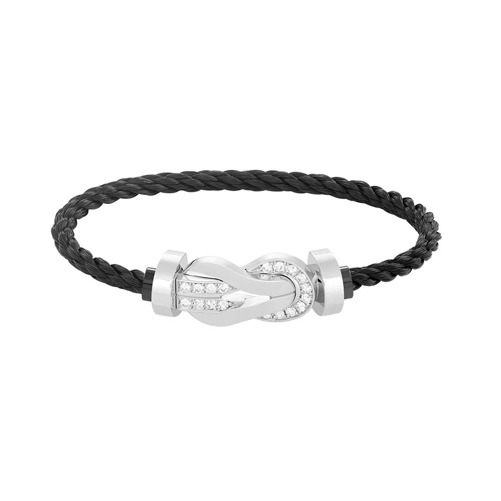[Ornora Jewelry]CHANCE LARGE 8 FIGURE BUCKLE HALF DIAMOND BRACELET SILVER