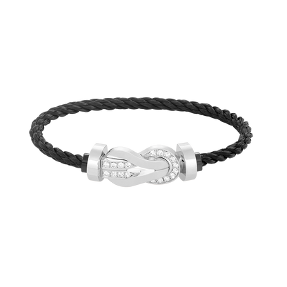 [Ornora Jewelry]CHANCE LARGE 8 FIGURE BUCKLE HALF DIAMOND BRACELET SILVER