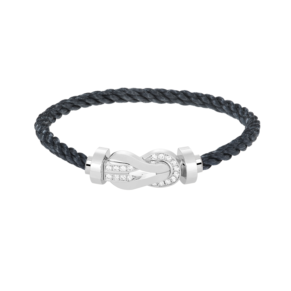 [Ornora Jewelry]CHANCE LARGE 8 FIGURE BUCKLE HALF DIAMOND BRACELET SILVER