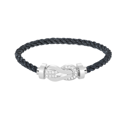 [Ornora Jewelry]CHANCE LARGE 8 FIGURE BUCKLE HALF DIAMOND BRACELET SILVER