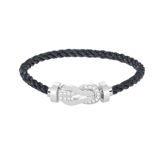 [Ornora Jewelry]CHANCE LARGE 8 FIGURE BUCKLE HALF DIAMOND BRACELET SILVER