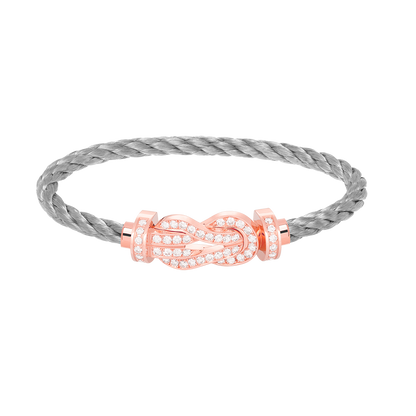 [Ornora Jewelry]CHANCE LARGE 8 FIGURE BUCKLE FULL DIAMOND BRACELET ROSE GOLD