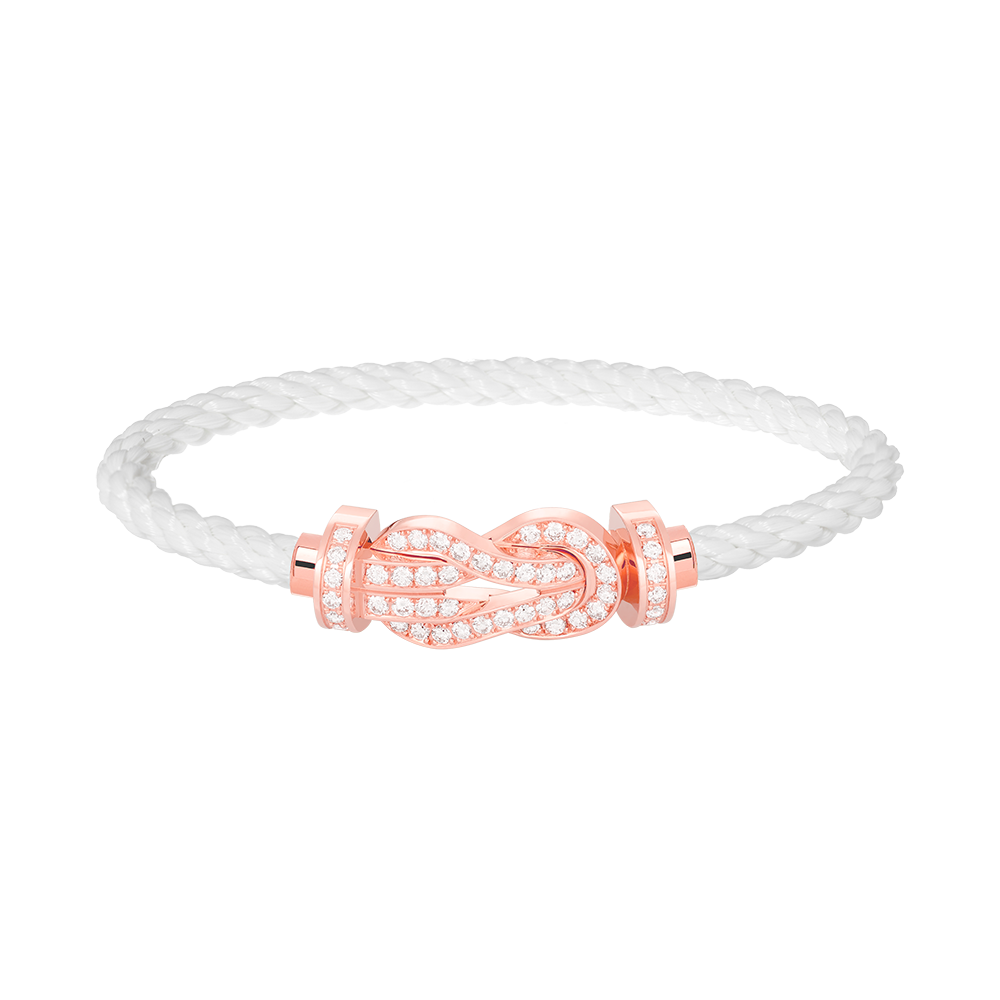 [Ornora Jewelry]CHANCE LARGE 8 FIGURE BUCKLE FULL DIAMOND BRACELET ROSE GOLD