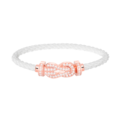 [Ornora Jewelry]CHANCE LARGE 8 FIGURE BUCKLE FULL DIAMOND BRACELET ROSE GOLD