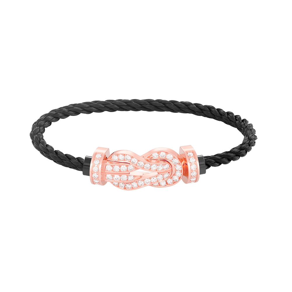 [Ornora Jewelry]CHANCE LARGE 8 FIGURE BUCKLE FULL DIAMOND BRACELET ROSE GOLD