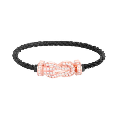[Ornora Jewelry]CHANCE LARGE 8 FIGURE BUCKLE FULL DIAMOND BRACELET ROSE GOLD