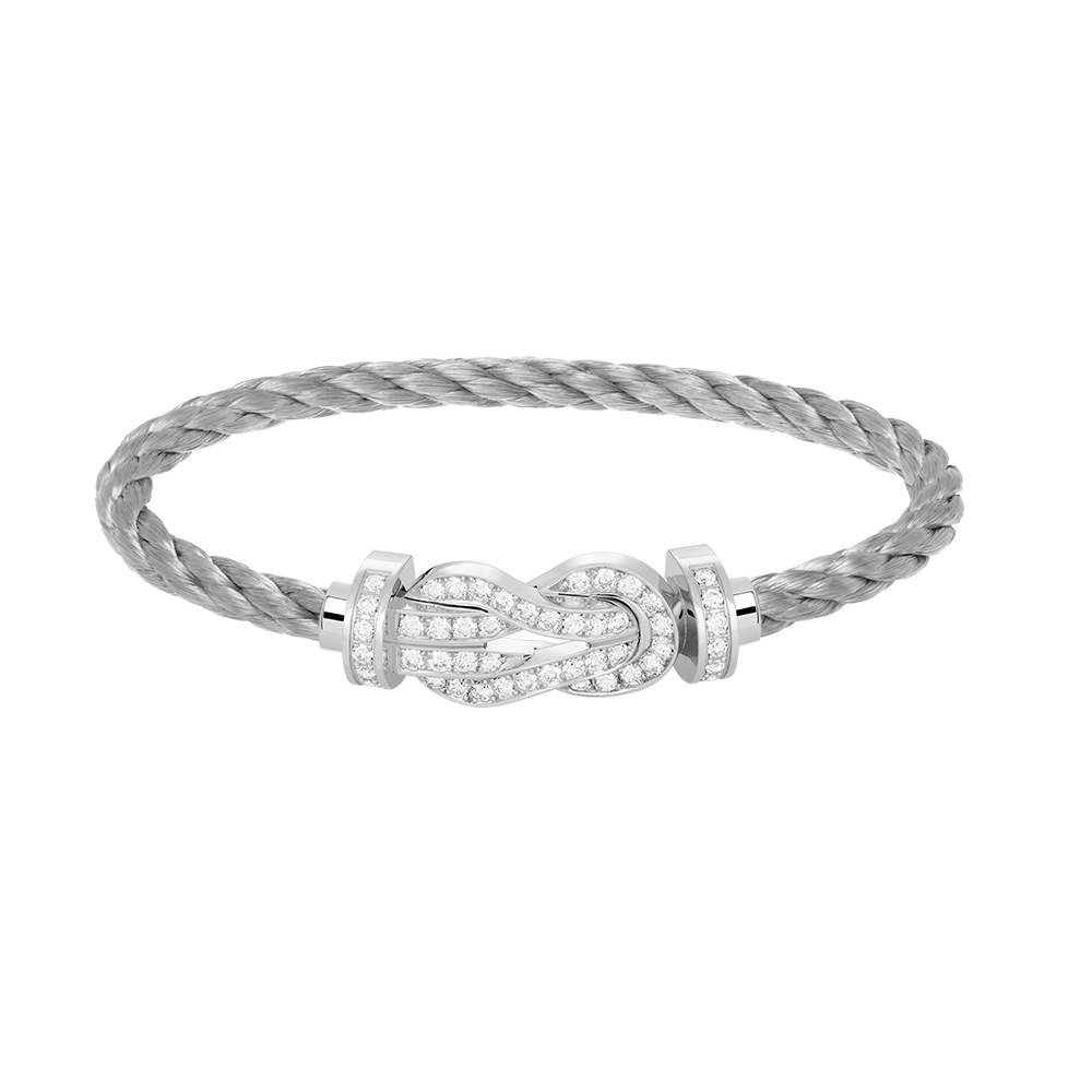[Ornora Jewelry]CHANCE LARGE 8 FIGURE BUCKLE FULL DIAMOND BRACELET SILVER