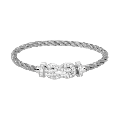 [Ornora Jewelry]CHANCE LARGE 8 FIGURE BUCKLE FULL DIAMOND BRACELET SILVER