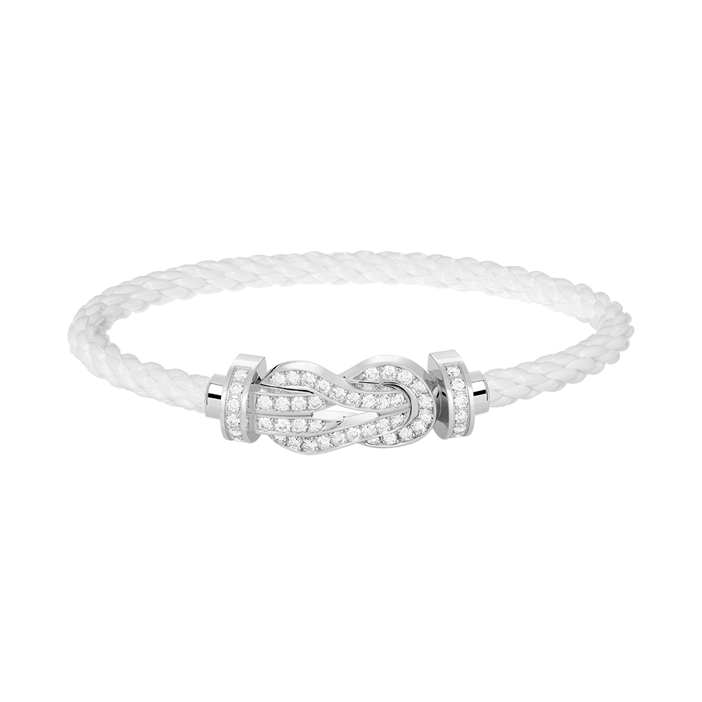 [Ornora Jewelry]CHANCE LARGE 8 FIGURE BUCKLE FULL DIAMOND BRACELET SILVER