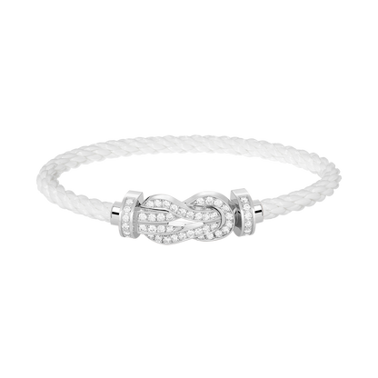 [Ornora Jewelry]CHANCE LARGE 8 FIGURE BUCKLE FULL DIAMOND BRACELET SILVER