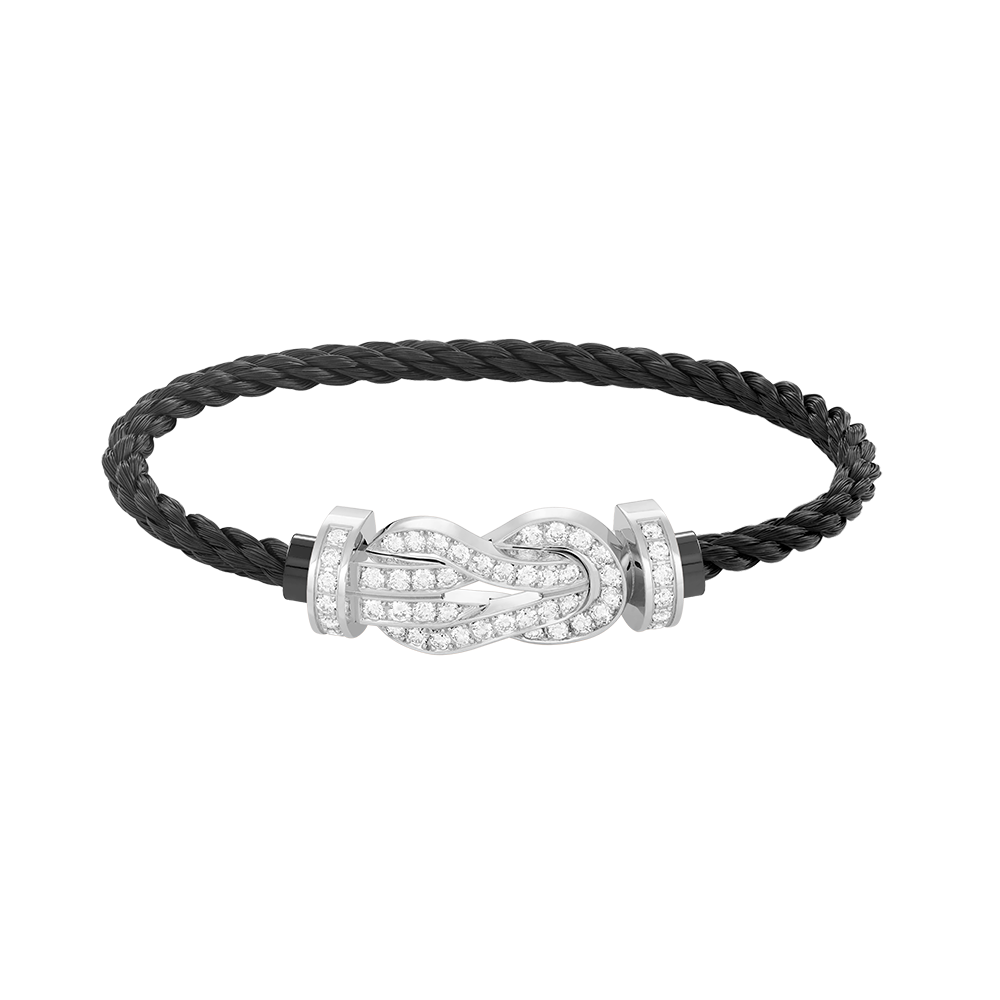 [Ornora Jewelry]CHANCE LARGE 8 FIGURE BUCKLE FULL DIAMOND BRACELET SILVER