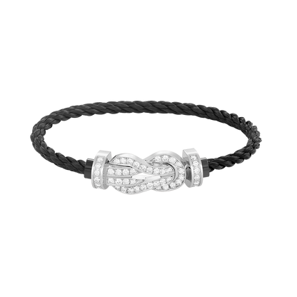 [Ornora Jewelry]CHANCE LARGE 8 FIGURE BUCKLE FULL DIAMOND BRACELET SILVER