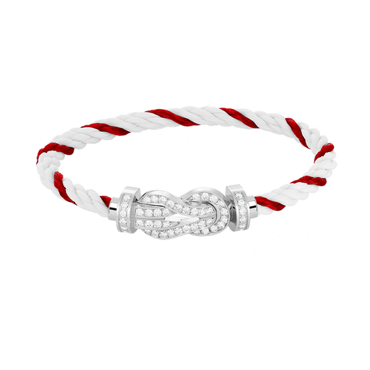 [Ornora Jewelry]CHANCE LARGE 8 FIGURE BUCKLE FULL DIAMOND BRACELET SILVER