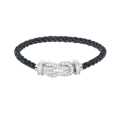 [Ornora Jewelry]CHANCE LARGE 8 FIGURE BUCKLE FULL DIAMOND BRACELET SILVER