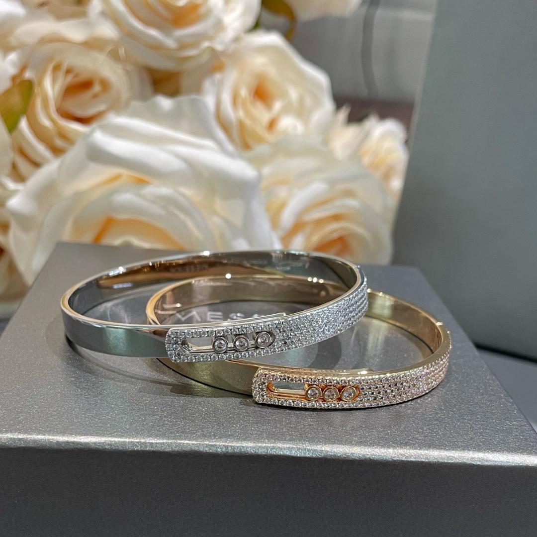 [Ornora Jewelry]Move Noa Rose Gold Pavé Diamond Bangle Bracelet