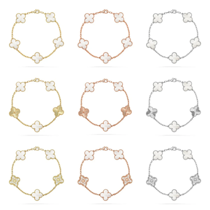 [Ornora Jewelry]CLOVER WHITE PEARL MOP 5 MOTIF BRACELET COLLECTION