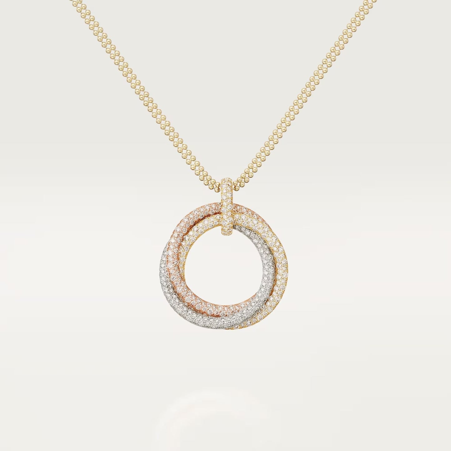 [Ornora Jewelry]TRINITY LARGE FULL DIAMOND  NECKLACE