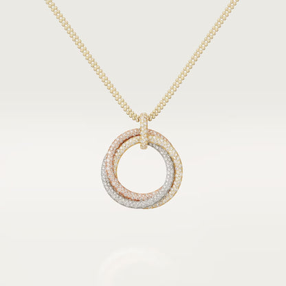 [Ornora Jewelry]TRINITY LARGE FULL DIAMOND  NECKLACE