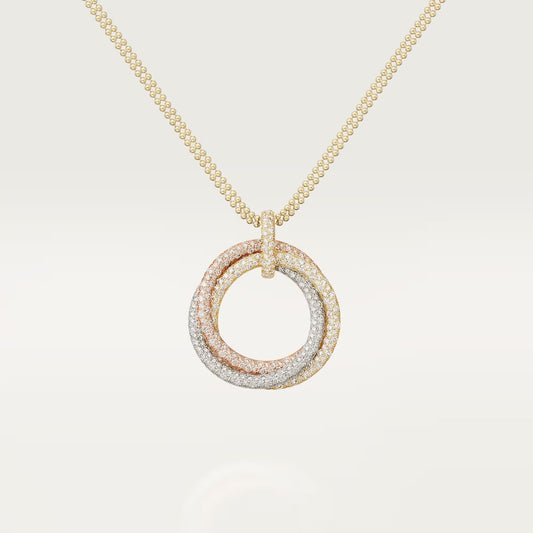 [Ornora Jewelry]TRINITY LARGE FULL DIAMOND  NECKLACE