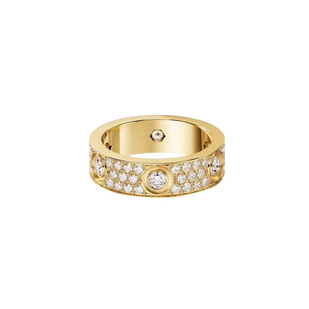 [Ornora Jewelry]LOVE 5.5MM FULL-PAVE 6-DIAMOND RING