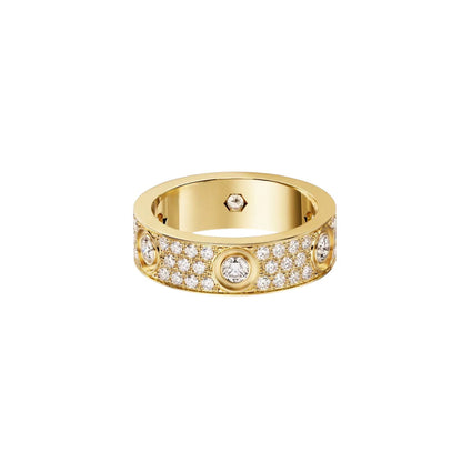 [Ornora Jewelry]LOVE 5.5MM FULL-PAVE 6-DIAMOND RING