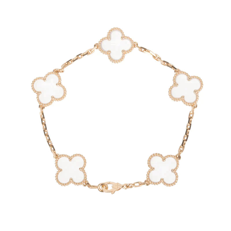 [Ornora Jewelry]CLOVER 5 MOTIF ROCK CRYSTAL BRACELET