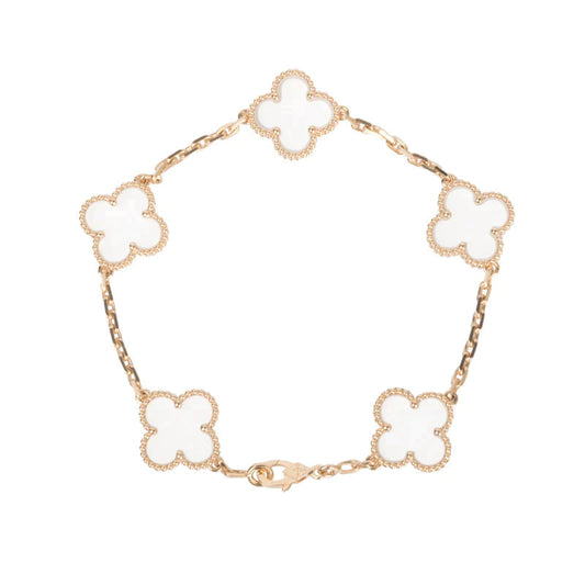[Ornora Jewelry]CLOVER 5 MOTIF ROCK CRYSTAL BRACELET