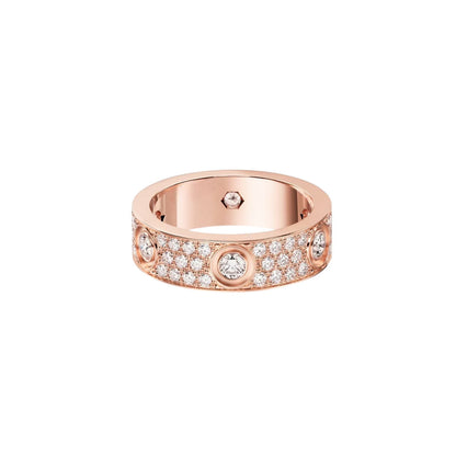 [Ornora Jewelry]LOVE 5.5MM FULL-PAVE 6-DIAMOND RING