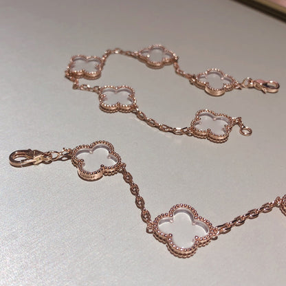 [Ornora Jewelry]CLOVER 5 MOTIF ROCK CRYSTAL BRACELET