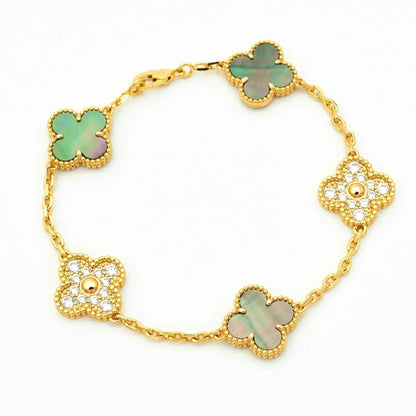 [Ornora Jewelry] CLOVER 5 MOTIF GRAY MOP BRACELET COLLECTION