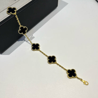 [Ornora Jewelry] CLOVER 5 MOTIF ONYXS BRACELET COLLECTION